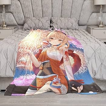 Amazon｜原神-絢爛たる花火の下の宵宮ブランケット 毛布60